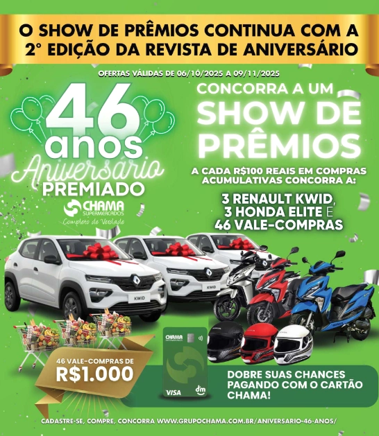 Leia mais sobre o artigo Revista de Aniversário 46 Anos – Chama Supermercados